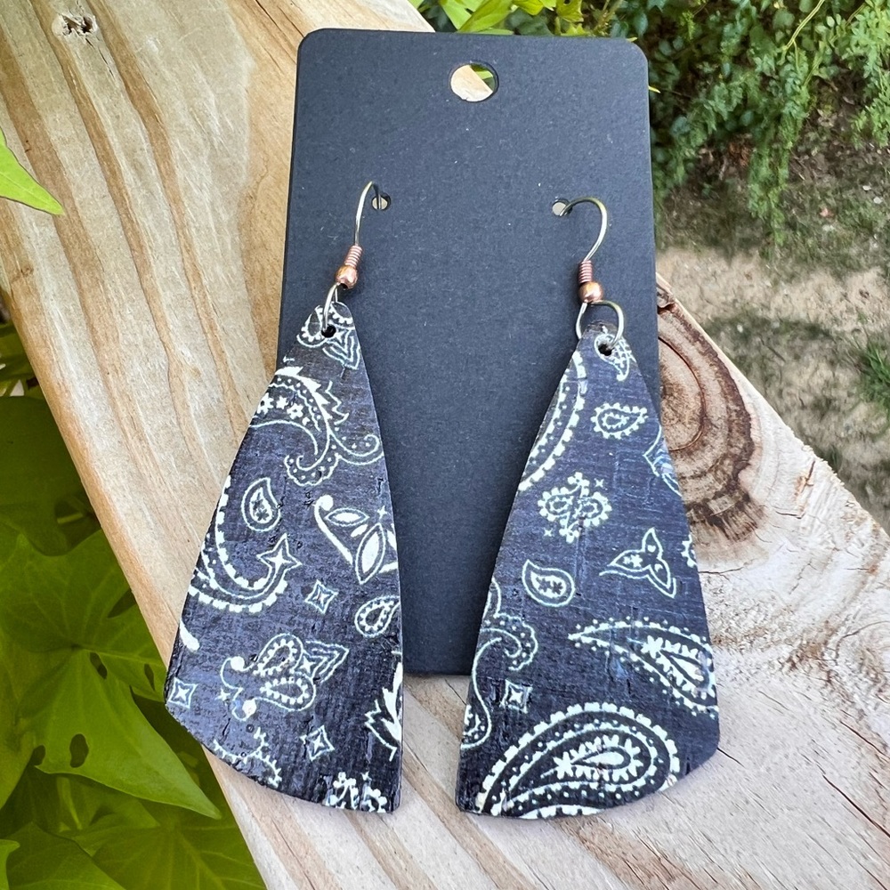 Cork Leather Earrings | Leather Jewelry | Leather Earrings | Cork Jewelry